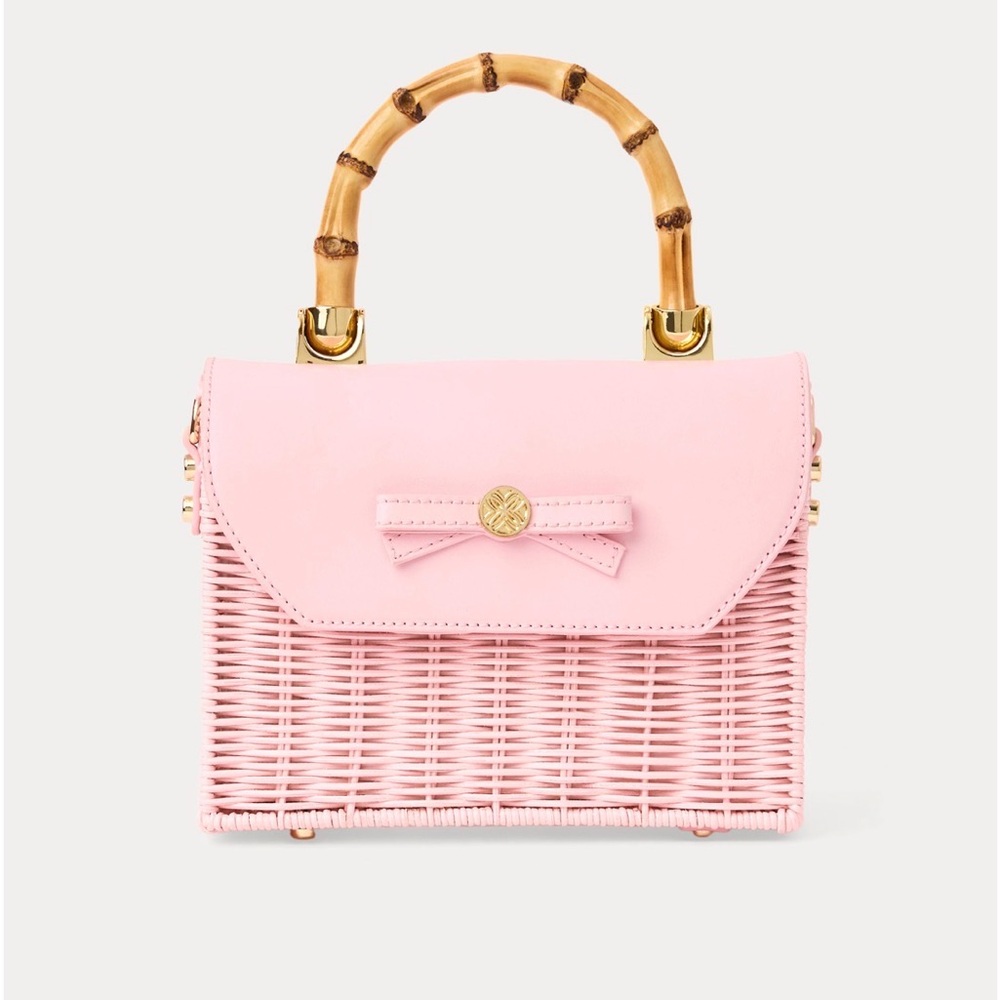 Lilly Pulitzer Teighen Bow Wicker Bag - Pink Muse